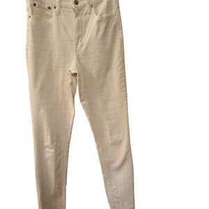 J. Crew Women's Skinny White Raw Hem Jeans